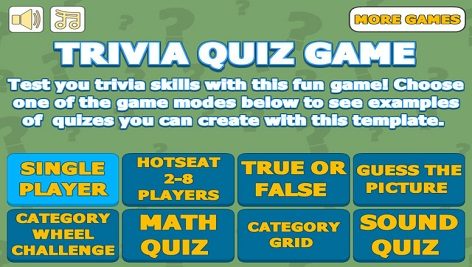 پروژه کامل بازی یونیتی Trivia Quiz Game Template