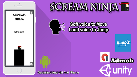 
                        پروژه کامل یونیتی Scream Ninja: sound game Android