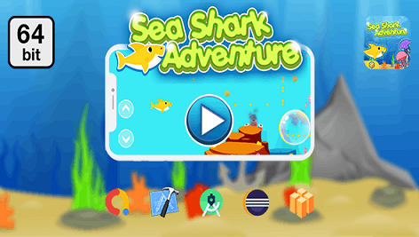 Sea Shark Adventure 64 bit - Android IOS With Admob